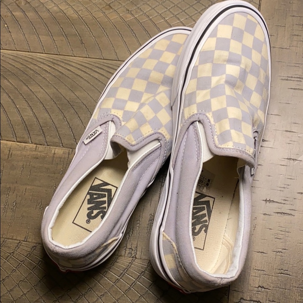 Vans Gray Dawn Checkerboard Slip-On Shoes